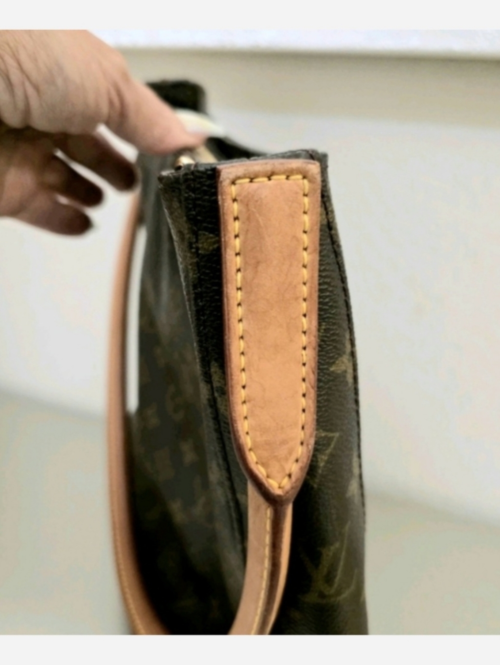Louis Vuitton Brown Tan Monogram Canvas Looping Shoulder Bag - Picture 7 of 15